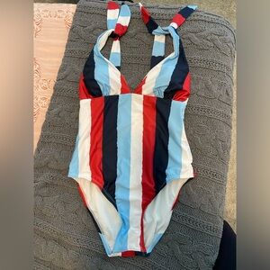 Red white and blue One piece bathing suit